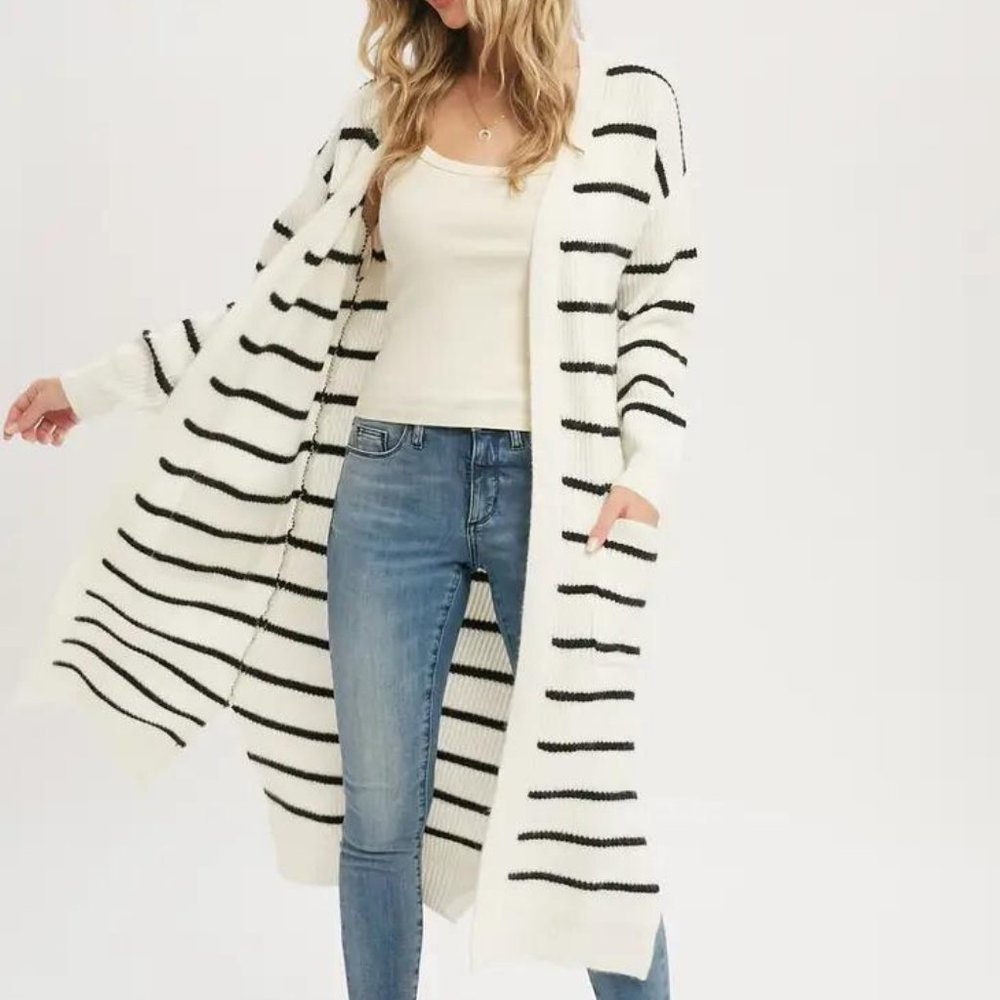 Stripe Longline Cardigan